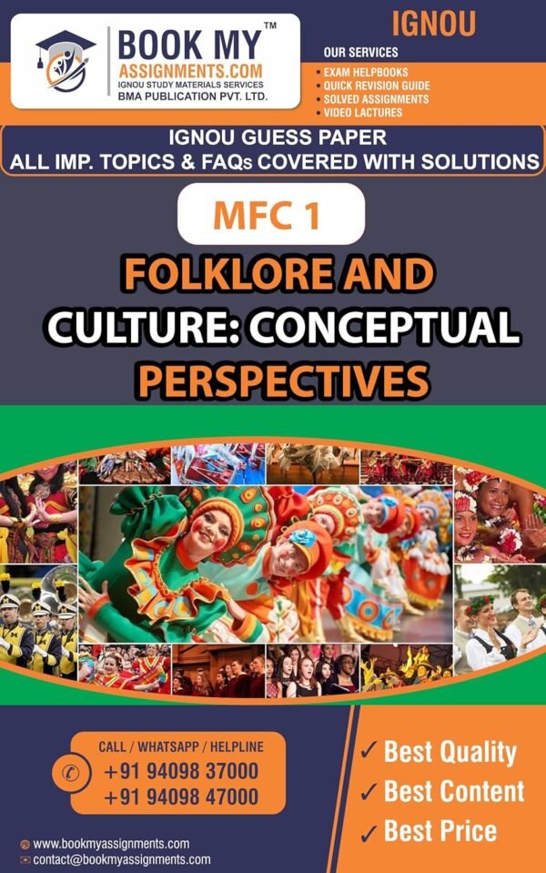 BUY IGNOU Book MFC 001 Folklore and Culture: Conceptual Perspectives Study Material English Medium
