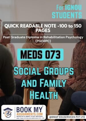 BUY IGNOU Guide Book MEDS 073 Social Groups and Family Health