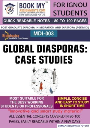 BUY IGNOU Help Book English Medium MDI 003 Global Diasporas: Case Studies Study Guide