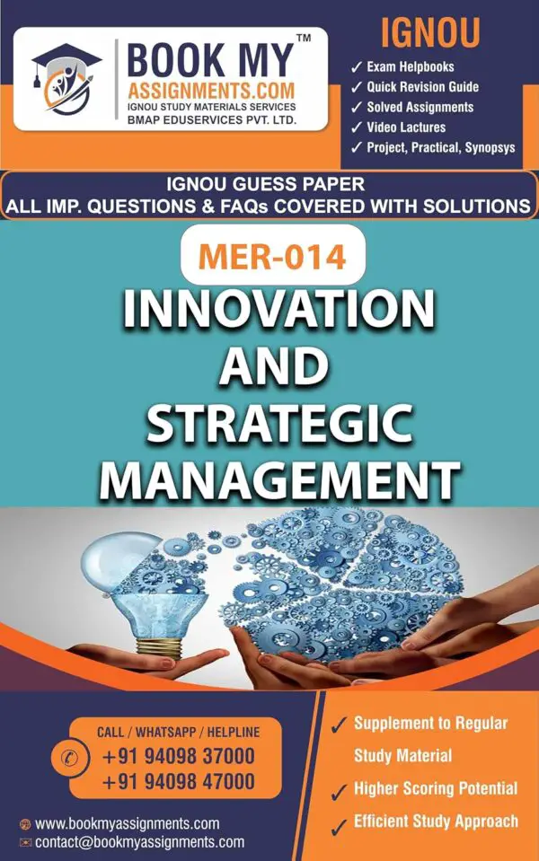 BUY IGNOU Help Book English Medium MER 014 Innovation and Strategic Management