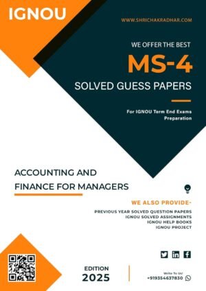 BUY IGNOU MS 4 Solved Guess Papers Accounting and Finance for Managers