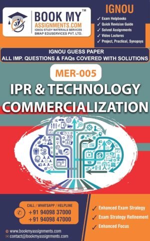 BUY IGNOU Online Study Material for MER 005 IPR & Technology Commercialization English Medium