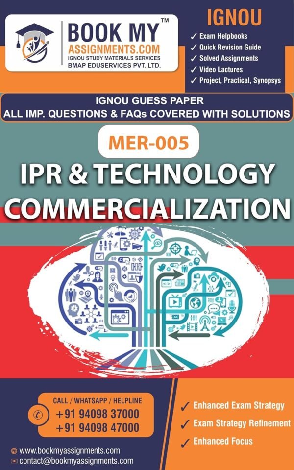 BUY IGNOU Online Study Material for MER 005 IPR & Technology Commercialization English Medium