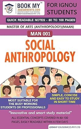 BUY IGNOU Study Material English Medium MAN 001 Social Anthropology