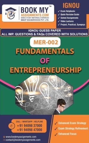 Best IGNOU Guess Paper English Medium MER 002 Fundamentals of Entrepreneurship