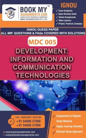 Best IGNOU Study Material English Medium MDC 005 Development Information and Communication Technologies