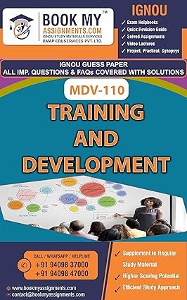 Best IGNOU Study Material MDV 110 Training and Development English Medium