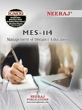 Best Neeraj IGNOU Guide Book for MES-114 Management of Distance Education- English Medium