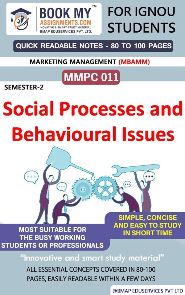 Best Study Material for IGNOU MMPC 011 Social Processes and Behavioural Issues English Meidum