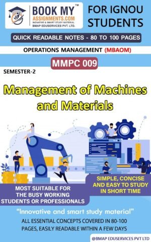 Buy IGNOU Online Book MMPC 009 Management of Machines and Materials Study Guide