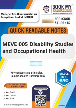 Complete Guide for IGNOU MEVE 005 Disability Studies & Occupational Health Quick Readable Notes