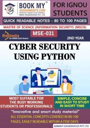 English Medium Guide Books IGNOU MSE 031 Cyber Security using Python Study Material