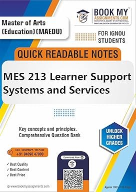 Guide Book for IGNOU MES 213 Learner Support Systems and Services English Medium
