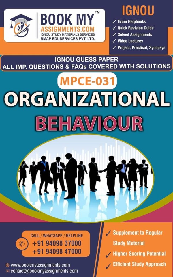 IGNOU BOOK MPCE 031 Organizational Behaviour Study Guide