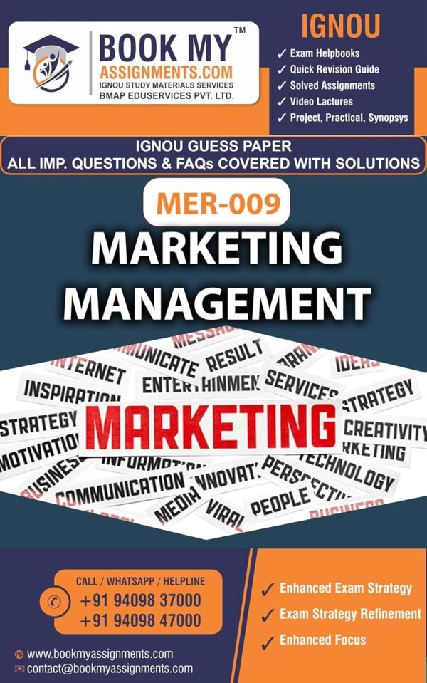 IGNOU Book English Medium MER 009 Marketing Management Study Material