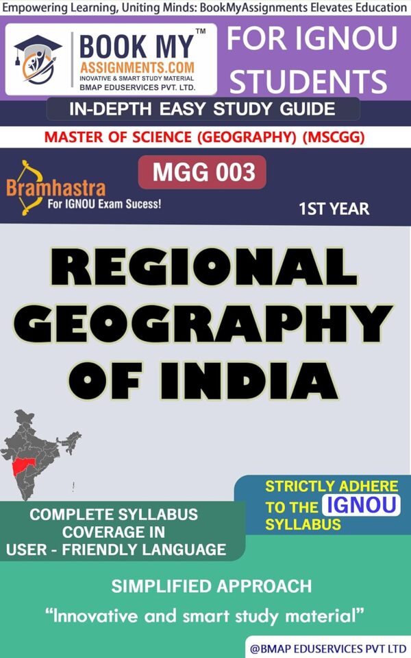 IGNOU Book English Medium MGG 003 Regional Geography of India Study Material