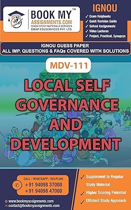 IGNOU Book Study Material MDV 111 Local Self Governance and Development English Medium