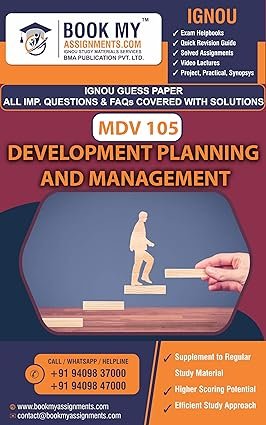 IGNOU English Medium Exam Help Book MDV 105 Development Planning and Management