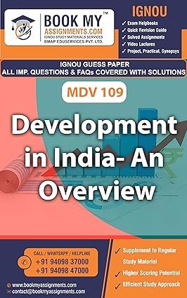 IGNOU English Medium Guide Book MDV 109 Development in India - An Overview Study Material