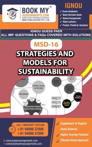 IGNOU English Medium Guide Help Book MSD 16 Strategies and models for sustainability Study Material