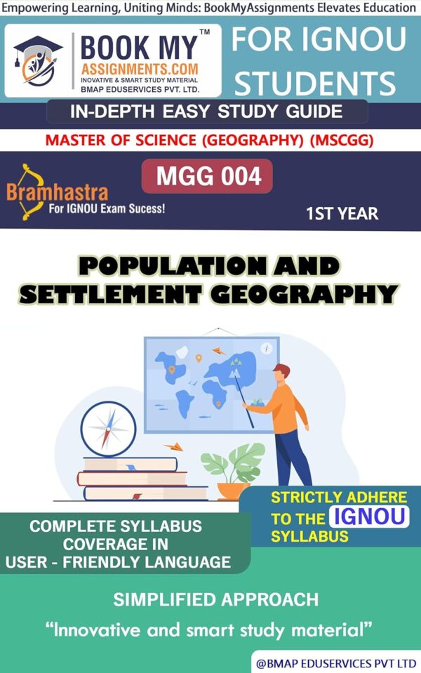 IGNOU Exam Help Book MGG 004 Population and Settlement Geography English Medium