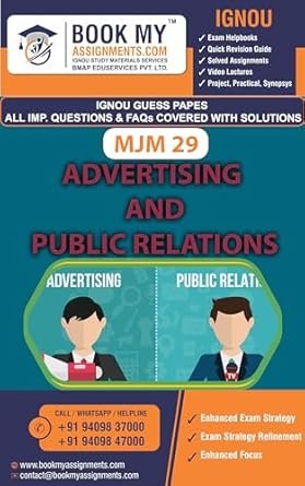 IGNOU Exam Preparation Guide Book IGNOU MJM 29 Advertising and Public Relations Study Material