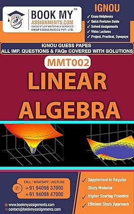 IGNOU GUESS PAPER MMT 002 Linear Algebra Study Material English Medium