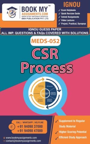 IGNOU Guess Paper MEDS-052 CSR Process Study Material Guide Book English Medium