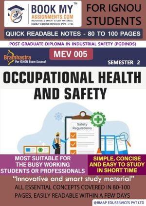 IGNOU Guess Paper MEV 005 Occupational Health and Safety Study Material