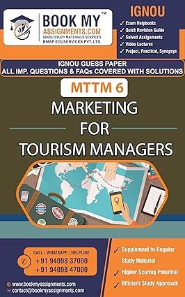 IGNOU Guess Paper MTTM 6 Marketing for Tourism Managers English Medium