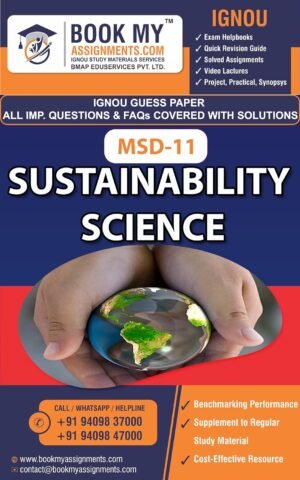 IGNOU Guide Help Book MSD 11 Sustainability Science Guess Paper English Medium