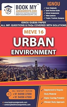 IGNOU Help Books MEVE 016 Urban Environment Study Guide English Medium