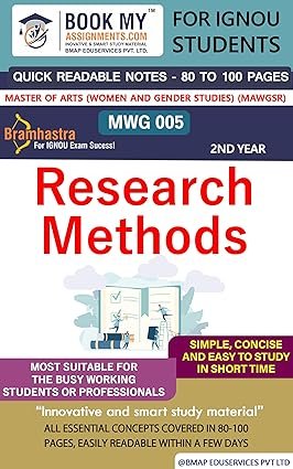 IGNOU Help Books MWG 005 Research Methods English Medium Quick Readable Note