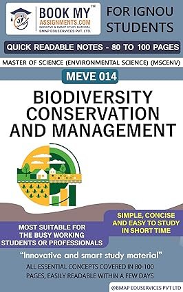 IGNOU Latest Exam Help Books MEVE 014 Biodiversity Conservation and Management Exam Preparation Book