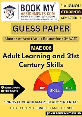 IGNOU MAE 006 Adult Learning and 21st Century Skills English Medium Help Book