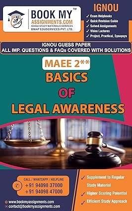 IGNOU MAEE 2 Basics of Legal Awareness English Medium Guide Book Guess Paper