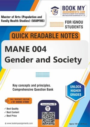 IGNOU MANE 004 Gender and Society Guide Book English Medium