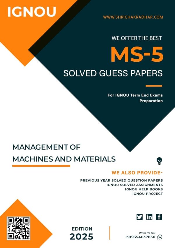 IGNOU MBA MS-5 Management of Machines & Materials Study Material