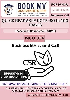 IGNOU MCO 024 Business Ethics and CSR