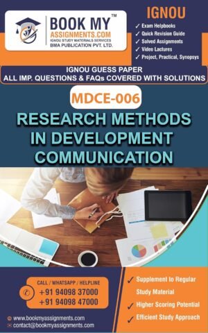 IGNOU MDCE 006 Research Methods in Development Communication Study Guide Book English Medium