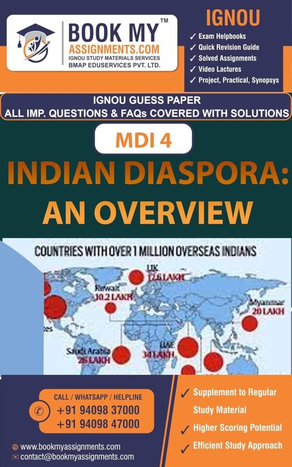 IGNOU MDI 004 Indian Diaspora: An Overview Exam Preparation Book Guide Book