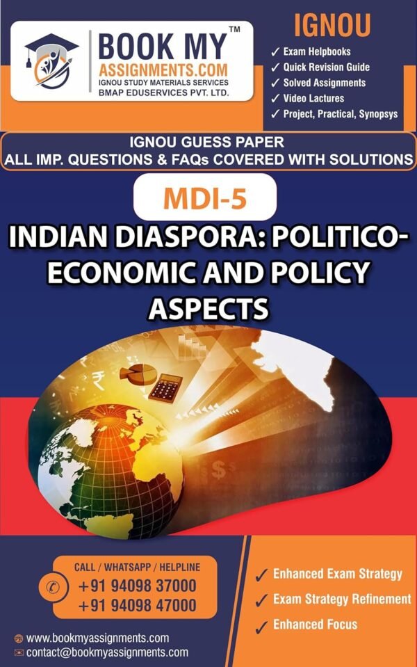 IGNOU MDI 005 Indian Diaspora: Politico-Economic and Policy Aspects Study Guide Book English Medium