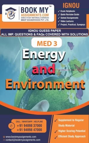 IGNOU MED 003 Energy and Environment Study Material Guide Books English Medium