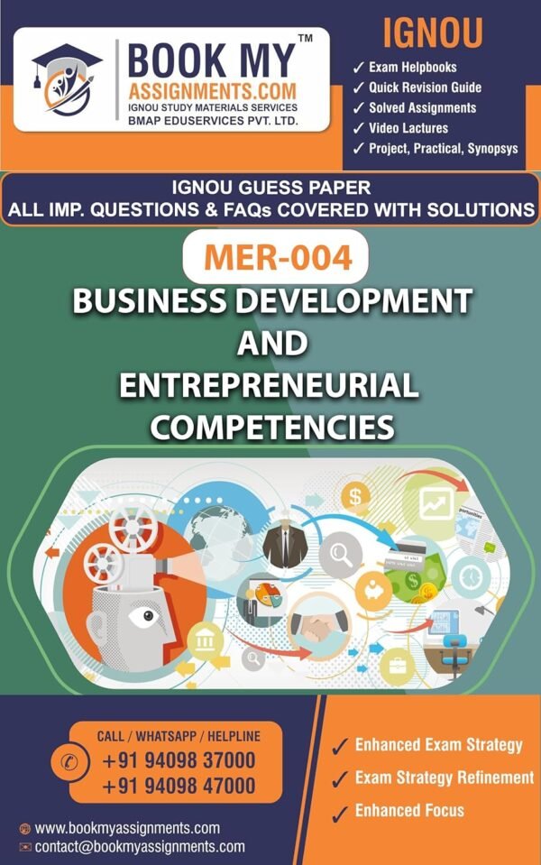 IGNOU MER 004 Business Development and Entrepreneurial Competencies Exam Help Book English Medium