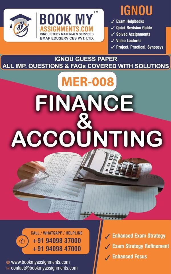 IGNOU MER 008 Finance & Accounting Study Material Help Book English Medium