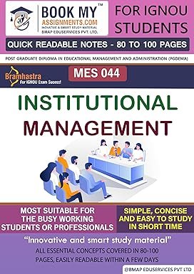 IGNOU MES 044 Institutional Management Study Guide Help Book English Medium