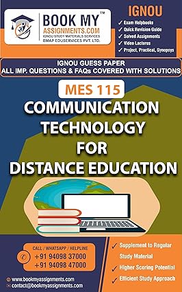 IGNOU MES 115 Communication Technology for Distance Education Study Material English Medium