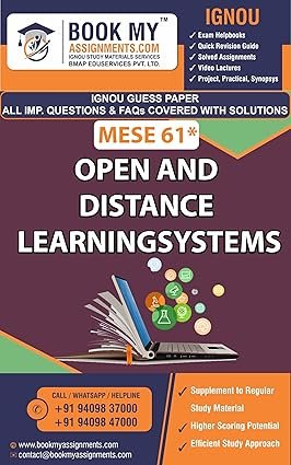 IGNOU MESE 61 Open and Distance Learning Systems Exam Preparation Book English Medium Book