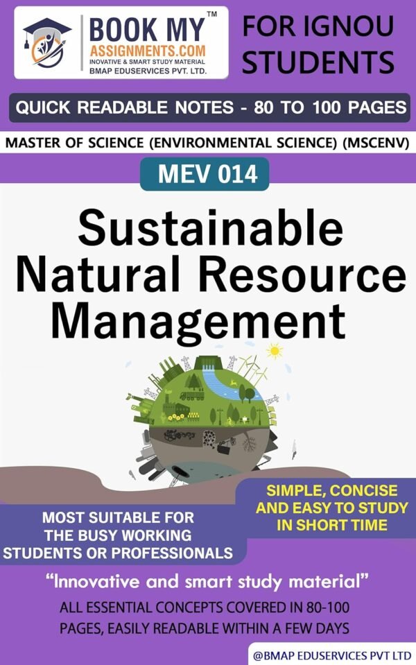 IGNOU MEV 014 Sustainable Natural Resource Management Exam Preparation Book