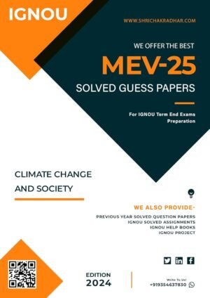 IGNOU MEV 25 Climate Change and Society Solved Guess Papers English Medium